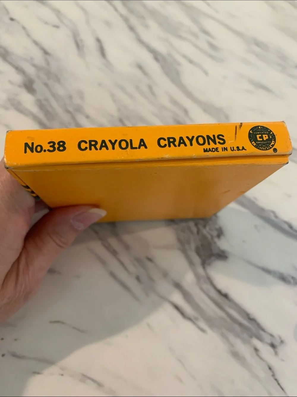 Vintage Crayola Yellow and Teal Retro Crayon Box